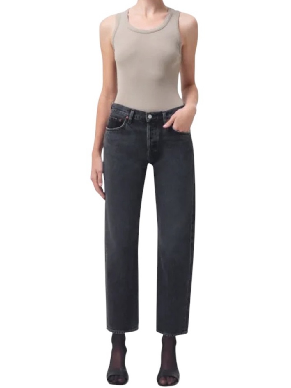 Agolde Wyman Organic Cotton Jeans in black denim size 26 excellent condition